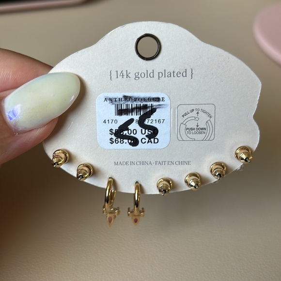 HP💗 NWT Anthropology Birth Month Earrings - July - Picture 3 of 3